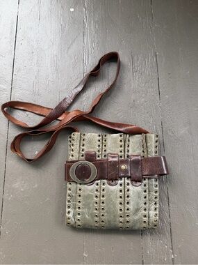 Crossbody Rebel Medium Eyelet Bag Blue Leather Pendaflex Style Rivet Purse